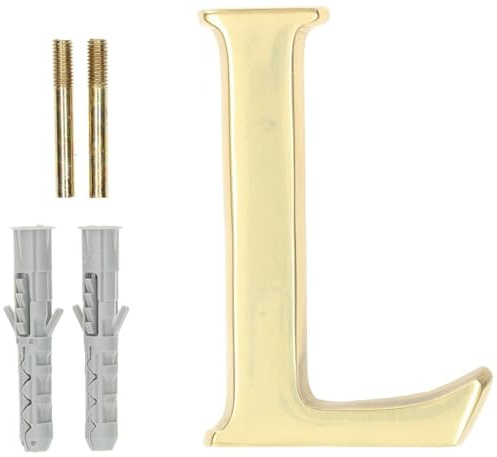 KOTARBAU® - Lettera “L” in ottone, 10 cm, per case, residenze, alberghi, appartamenti, monumenti e lapidi, 100% ottone