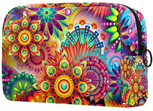 Kosmetiktasche Reise Kaleidoskop Farbe Make-Up Taschen Wasserdichte Organizer Multifunktions Fall mit Reißverschluss Kulturbeutel für Frauen 18.5x7.5x13cm