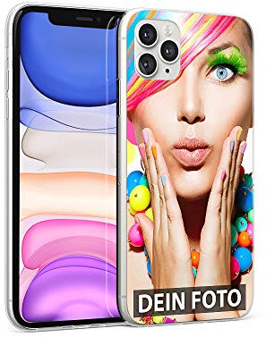 PR Print Royal Handyhülle passend für Apple iPhone 11 Pro zum Selbst gestalten mit eigenem Foto oder Text - Silikoncase Transparent