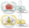 Philips AVENT ultra air Schnuller - 2er Pack, BPA-freier, atmungsaktiver Schnuller für Babys von 0-6 Monaten, inklusive Transport- und Sterilisationsbox, Apfel/Birne (Modell SCF080/17)
