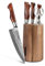 HEZHEN Damast Messerblockset 7er, Scharfes Kochmesser Set Holzgriff, Küchenschere aus Edelstahl,Messerhalter aus Walnussholz