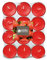 Müller Tealights Candele Profumate - Fragranza Fragola - 39 × 15 mm - Durata 4 Ore - Lumini di Cera Colore Rosso - Set di 24 Candeline