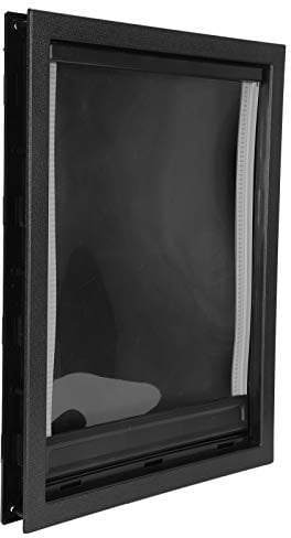 Puerta para Perro, Tamaño Mediano, Fácil De Usar, Imán Integrado, Puerta para Perro, Alimentación para Mascotas, Puerta para El Interior O para Mascotas (Negro)