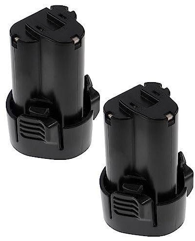 EXTENSILO 2X Batterie Compatible avec Makita FD01W, DMR108, DT01, DMR106B, DT01W, DMR107, FD01, DT01Z Outil électrique (2500 mAh, Li-ION, 10,8 V)