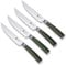 HexClad Steakmesser-Set, 4-tlg., Damastklingen aus rostfreiem Stahl, Full Tang Konstruktion, Griffe aus Pakkaholz