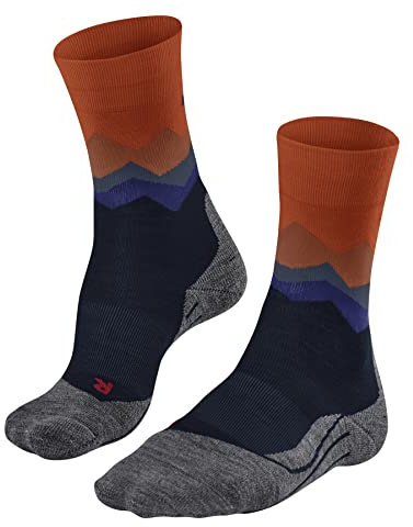 FALKE Herren Wandersocken TK2 Explore M So Wolle Funktionsmaterial antiblasen dick 1 Paar, Blau Marine 6123 Crest-O, 42-43