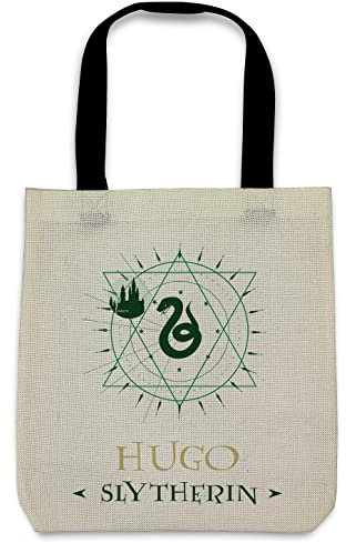 LolaPix Tragetasche. Personalisierte Stofftasche. Zauberer-Einkaufstasche. Geek-Geschenke. 36x39cm Verschiedene Ausführungen. Greta Tasche. SLYTHERIN