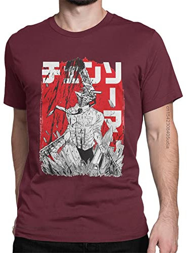 KONDZ Chainsaw Warrior Chainsaw Man Tshirt for Men Anime Manga Vintage Cotton Tees Harajuku Oversized T Shirt
