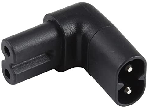 SHAFI® C7 to C8 Right Angle Adapter for Figure 8 Power Lead - 90-Degree IEC Socket - Male to Female - Up Down IEC320-C7 to C8 Adapter - TV Power Cable Adapter for Samsung LG Sony PS5 Xbox Series X