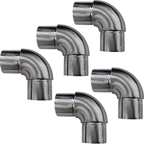 5 x Handlauf Rohrbogen 90° für Rohrdurchmesser 42,4 mm Edelstahl Rundbogen Geländer Steckfitting Eckstück Rohrverbinder von SO-TOOLS®