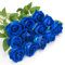 OWLKELA 12 Fiori di Rose Artificiali, Fiori Finti di Flanella, Fiori Finti a Stelo Singolo Lungo, Riori Decorativi Realistici per Matrimoni, Casa, Giardino, Feste di Compleanno (Azzurro)