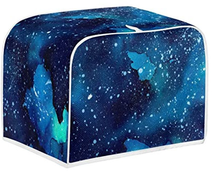 Kuiaobaty Cubierta antipolvo para tostadora de cielo estrellado azul, 2 rebanadas, estampado de estrellas, cubierta a prueba de polvo, se adapta a la mayoría de tostadoras estándar de 2 y 4 rebanadas