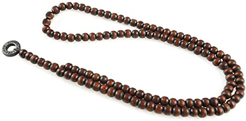 LOCAL LEAGUE Herren-Halskette mit Perlen, Dunkelbraun, Holz-Rosenkranz, Perlenkette - LIFEGUARD AUSTRALIA Anhänger für Männer, Freund, Surfer BEACH Party, Urlaub, Festival