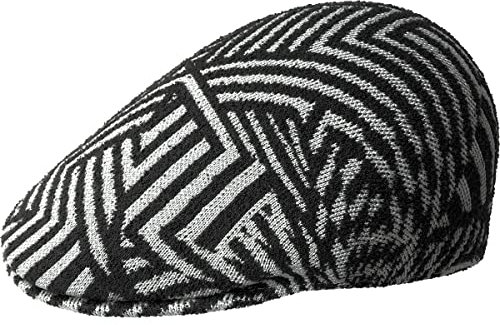Kangol Virtual Grid 507 Flatcap Schirmmütze Schiebermütze Damen/Herren - mit Schirm Sommer Frühling-Sommer - M (56-57 cm) schwarz-weiß