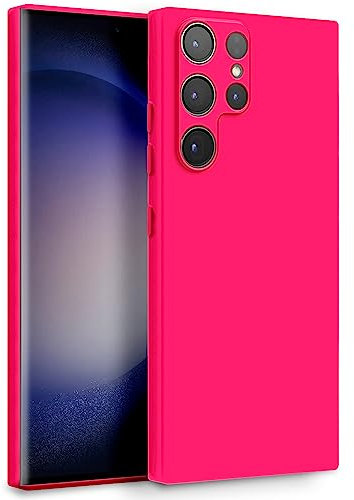 MyGadget Cover per Samsung Galaxy S23 Ultra - Custodia in Silicone Morbido a Doppio Strato – Case con Protezione Fotocamera & Fodera Interna Antigraffio - Rosa magenta