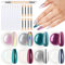 Modelones Chrome Nail Powder Glitzer Nägel Puder Chrome Nagelpuder Nail Art Nageldesign Glitzer Nägel Puder für DIY Salon- 25PCS mit 8 Gläser Puder &8 Applikatoren&8 Nagel Sticks&1 Detailstift