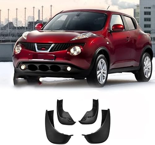 HALEUP 4 Pezzi Auto Parafanghi Paraspruzzi per Nissan Juke 2010-2014, Posteriore Anteriore Parafango Kit Paraspruzzi Guardia in Plastica Decorazione Accessori