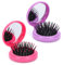 Rosy & Purple Mini brosse à cheveux pliable avec miroir – Lot de 2 outils de coiffure compacts et portables