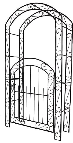 Gartenlaube mit Tor, Gartenbogen Aus Metall mit Spalier für Kletterpflanzen, Rosen, Weinreben, Gartentorbogen Im Freien für Hochzeit, Brautparty, Dekoration, Zeremonie