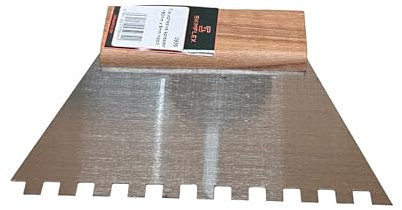 Square Notched Adhesive Spreader Tiling Tile Grout 180mm Glue LVT Wood Flooring Small Spreading Tool for adhesives, 10mm Notch