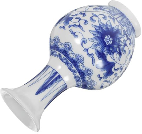 Cabilock Florero De Porcelana Azul y Blanca Arreglo Floral Maceta Florero Oriental Jarrón De Mesa De Comedor Florero para Arreglo Floral Enchufes Deslizantes Cerámica Simple Artesanía