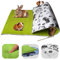 NEO SOLVO Fleece Spielplatzmatte für Meerschweinchen und Kaninchen - Alles in einem: eine Decke, EIN riesiger Tunnel, EIN Haus, EIN Kissen und EIN Bett - 70 cm x 105 cm - Grün