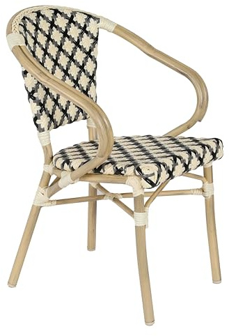 Oviala Terrassenstuhl aus Aluminium und Polyrattan schwarz