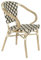 Oviala Fauteuil de terrasse bistrot Parisien en Aluminium et rotin Noir
