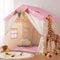 besrey 2-in-1 Kids Play House Tent for Girls & Boys – Indoor Toddler Tent with Lights & Pad, Children Tents for Kids & Toddlers, Large Bed Tents, Princess Playhouse with 2 Doors pink