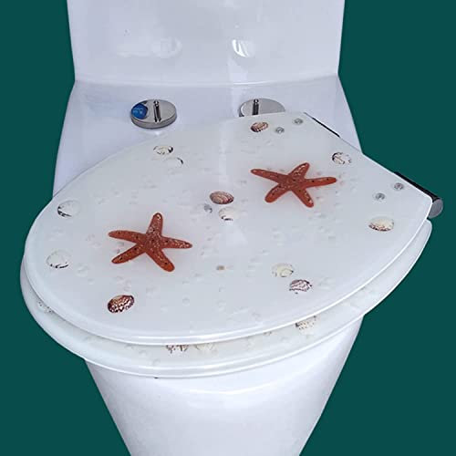 Langsam schließende Toilettensitze Doppelte Befestigung oben und unten Frisch und sauber O/U/V-förmiger Toilettensitz Toilettendeckel mit verstellbaren Edelstahlscharnieren