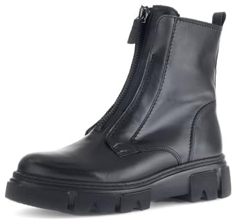 Gabor Damen Biker Boots, Frauen Stiefeletten,Best Fitting,Warmfutter,Winterschuhe,gefüttert,Stiefel,Bootee,schwarz(Altsilber),41 EU / 7.5 UK