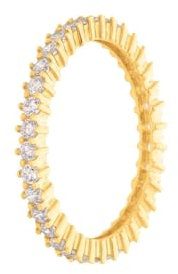 SuzanGold® Iced Out Ring | Echtgold Ring mit Zirkonia Rundum-Besatz | Handgefertigt & glamourös | Luxuriöser Ewigkeitsring für Damen