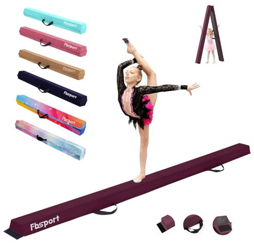 barra de equilibrio gimnasia, 240/270/300cm Viga de Equilibrio Plegable, Viga de Equilibrio de Gimnasia, Viga de Equilibrio de Capa Flocada, Equipo para Niños, barra plegable de equilibrio gimnasia