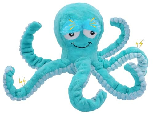 Chongqile Großes quietschendes Hundespielzeug, Oktopus, gefülltes Welpenspielzeug, Tauziehen, interaktives Plüsch-Hundespielzeug für kleine, mittelgroße Welpen, Trainingshilfe, Langeweile reduziert