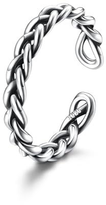 Kakonia Zehenring,925 Sterling Silber Zehenring für Frauen,Einstellbare Zehenring Strand Band Ring Nagelringe,Daisy Blume CZ Kreuz Opal Twist Knoten Zehenringe Manschette,Offene Fuß Schmuck-6