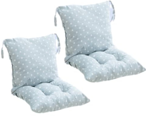 Ahhzyys 2er Pack Stuhlkissen Mit Rückenlehne Sitzkissen Rückenpolster Mit Gurtband Niedriglehnenkissen Gartenstuhlkissen Abnehmbares Rückenpolster