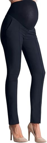 Wulachaka Pantalon de maternité pour femme - Pantalon d'été pour femme enceinte - Pantalon de sport ample avec poches - Vêtements de grossesse pour femmes #1, bleu marine, XL