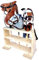 H-HORSE Steckenpferdständer aus Holz - Hobby Horse Holzständer für 3 Steckenpferde, Robuster und Stabiler Halter - Ständer Natürlich