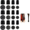 12 Pairs Heel Protectors for Shoes Women, 4 Sizes Black Anti-Slip Heel Cap for High Heel, Heel Protectors Tip Covers for Stiletto and Pumps Tips, Perfect for Wedding, Grass, Gravel(Round)