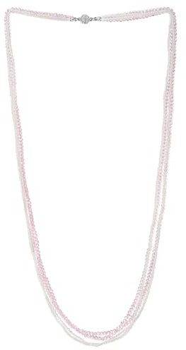 Rose Perles Long Multi Couches Statement Déclaration Collier, élégant En Couches Cascade Chaîne Cristal Perles Pendentif
