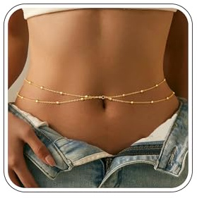 ZOERAY Cadena de Cintura Oro para Mujer en Capas con Mariposa Amor Colgante 18K Dorada Cadena de Vientre Ajustable Body Belly Chain Verano Cadena Corporal de Bikini Sexy Playa Boho Joyería Mujer Niñas