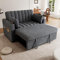 ZYLOYAL10 Modernes Multifunktionssofa, Schlafsofa, Schlafcouch mit Schlaffunktion, Doppelsofa mit Verstellbarer Rückenlehne, mit Getränkehalter und Kissen, geeignet für Wohnzimmer (Grau)
