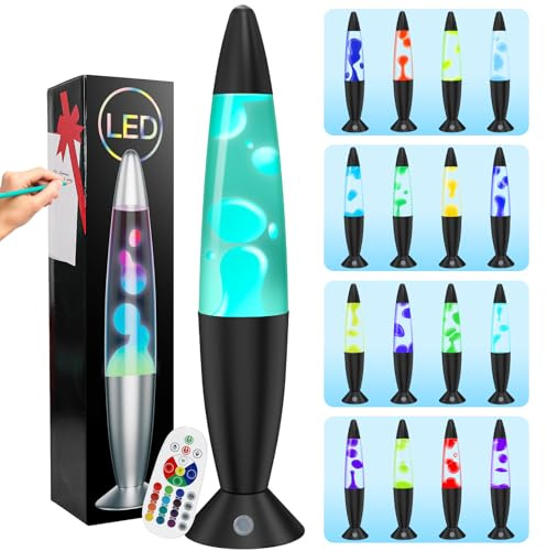 FBSPORT lavalampe kinder Lavalampen 17 Farbe wechselnde Lampe LED Nachtlicht Nachttischlampe entspannende Home Decor Wohnzimmer Büro Lampe für Erwachsene Teens Kinder