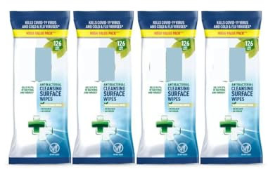 Fakhri Biodegradable Antibacterial Wipes – 4×126 Pack (504 Wipes) | 100% Plant-Based Fibers, Kills 99.9% Germs, Eco-Friendly Multi-Surface