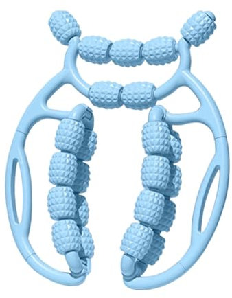 Aymzbd Rodillo de 20 Ruedas para relajación Muscular, Dispositivo Manual para piernas y Brazos, Azul