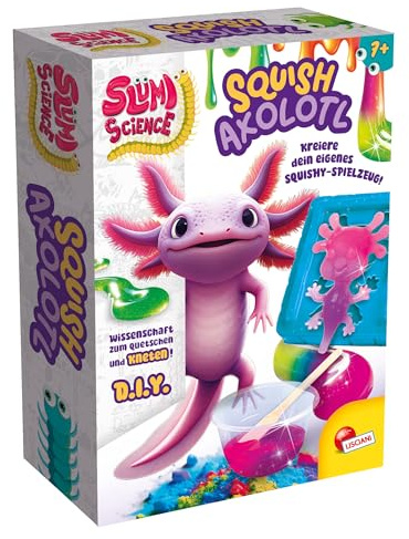Lisciani - SLUMI Science Squish Axolotl – DIY Wissenschaftsset ab 7 Jahren – Squishy selber Machen mit Farben & Formen – Chemie Experiment Kinder – Spielzeug gegen Stress – Kreatives Bastelset