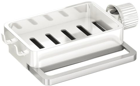 Tidevib 3-in-1 Küchenspüle-Organizer mit Abtropfschale, ABS-Schwamm und Flicken-Aufbewahrungshalter für Bad und Garage, Weiß/Grün/Rosa