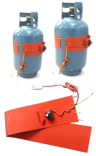 ERSINIAN Silikon-Heizband/Heizdecke, Metallfass-Heizband für Öl- und Gastanks (auch für Flüssiggasflaschen und -fässer geeignet), für den Außenbereich, mit Temperaturregler, 760 x 80 mm, 200 W