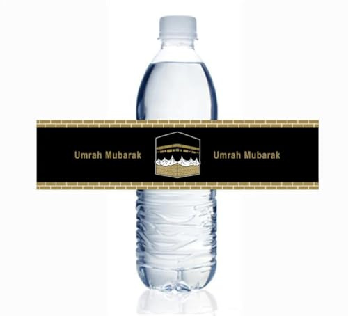 10 Umrah Bottle Labels, Zam Zam Water Bottle Labels, Gift Stickers, Hamper Tags, Decorations.