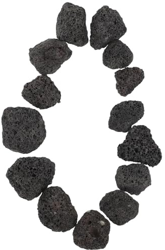 Happyyami Volcanic Fire Stone Granules Black Natural Lava Rocks 400G Pack for Bbq Gas Grills Fireplaces and Aquariums Landscaping and Desktop Fountains